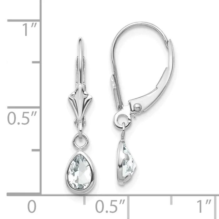 Earrings Goldia 14k White Gold 6x4mm White TopazApril Earrings