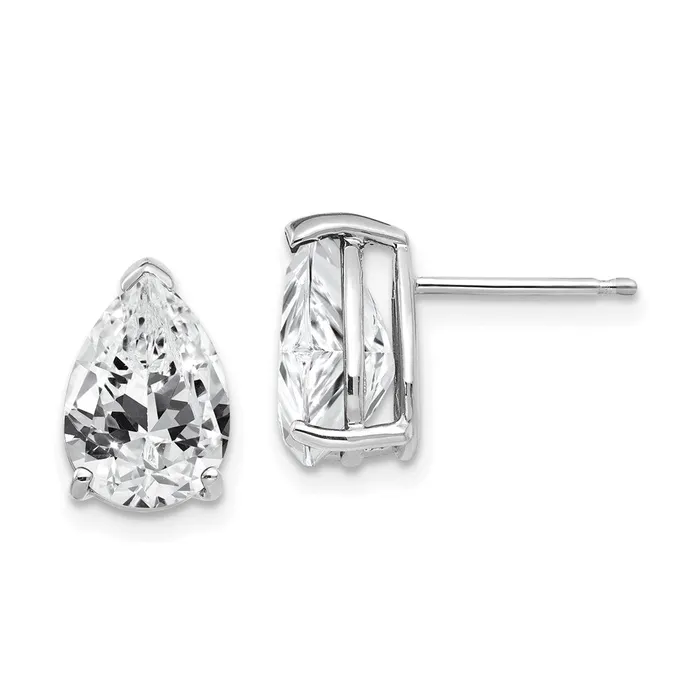 Earrings Goldia 14k White Gold Cubic Zirconia Pear Stud Earrings