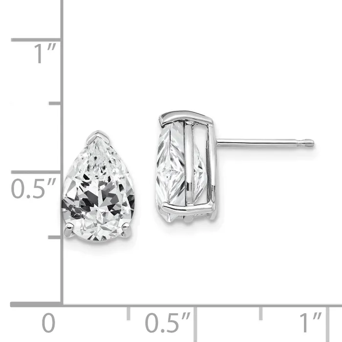 Earrings Goldia 14k White Gold Cubic Zirconia Pear Stud Earrings