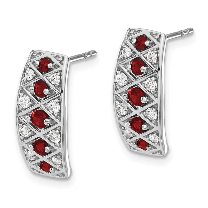 Earrings Goldia 14K White Gold Lab Grown Diamond VSSI G Created Ruby Fancy Earrings