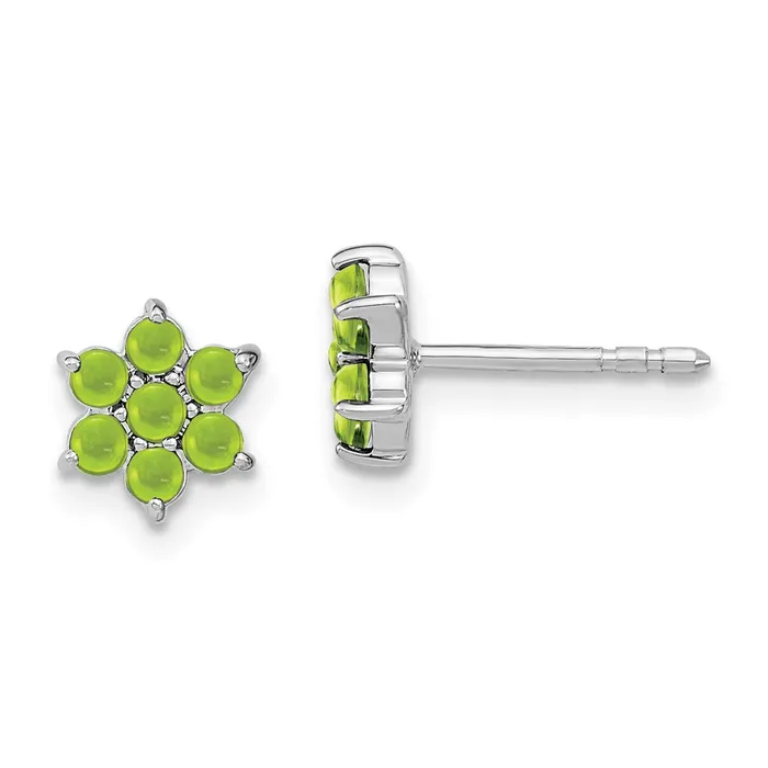 Earrings Goldia 14k White Gold Peridot Floral Post Earrings