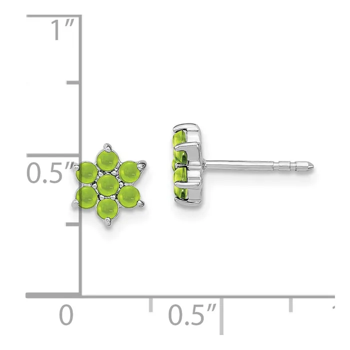 Earrings Goldia 14k White Gold Peridot Floral Post Earrings
