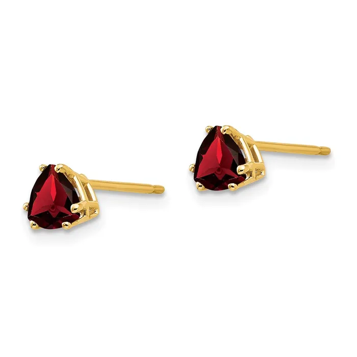 Earrings Goldia 14k Yellow Gold 5mm Trillion Garnet Earrings