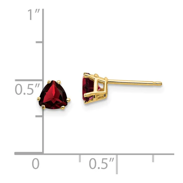 Earrings Goldia 14k Yellow Gold 5mm Trillion Garnet Earrings