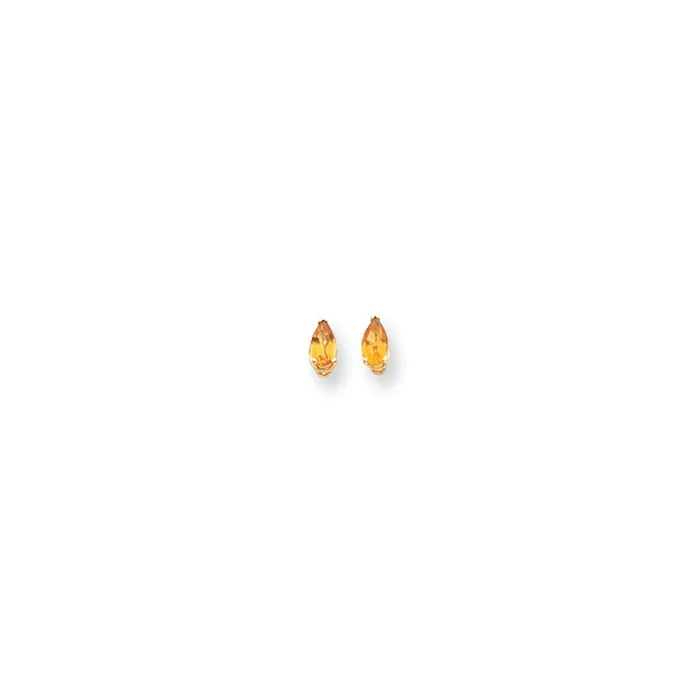 Earrings Goldia 14k Yellow Gold 5x3mm Pear Citrine Earrings
