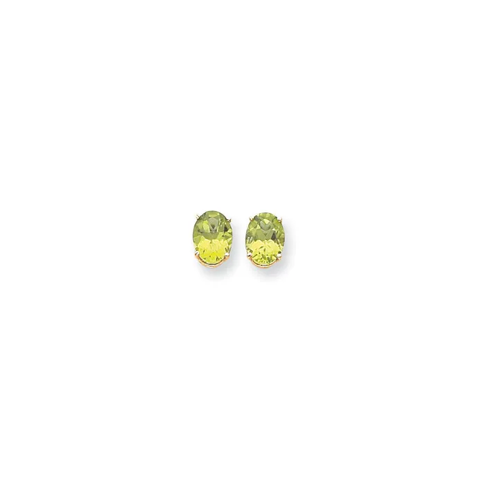 Earrings Goldia 14k Yellow Gold 9x7mm Oval Peridot Earrings
