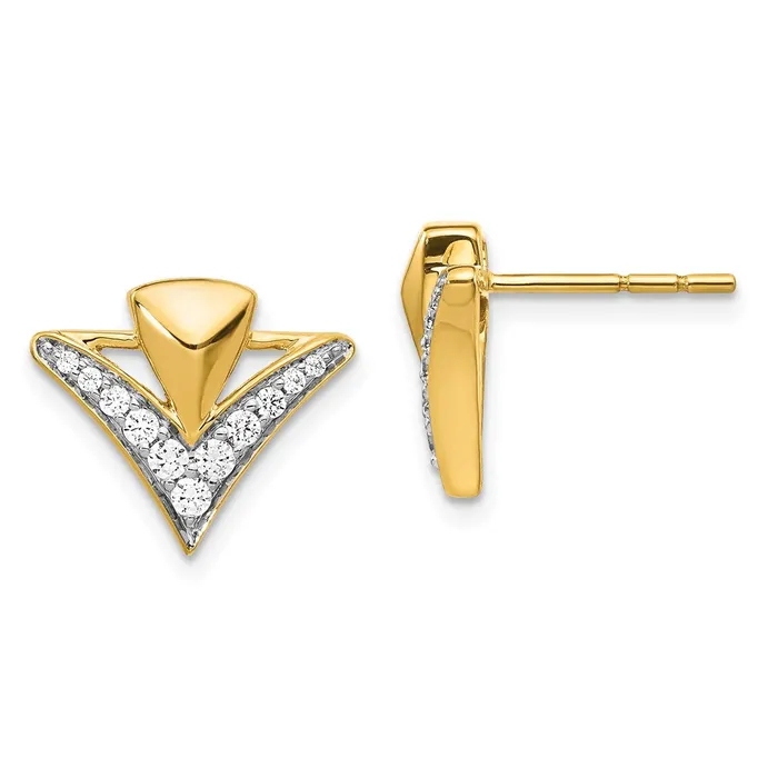 Earrings Goldia 14k Yellow Gold Real Diamond Fancy Post Earrings