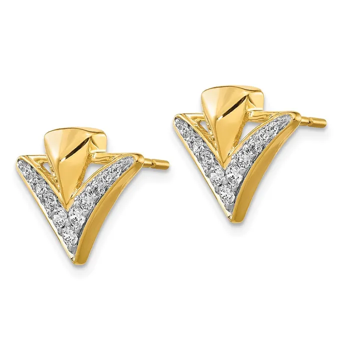 Earrings Goldia 14k Yellow Gold Real Diamond Fancy Post Earrings