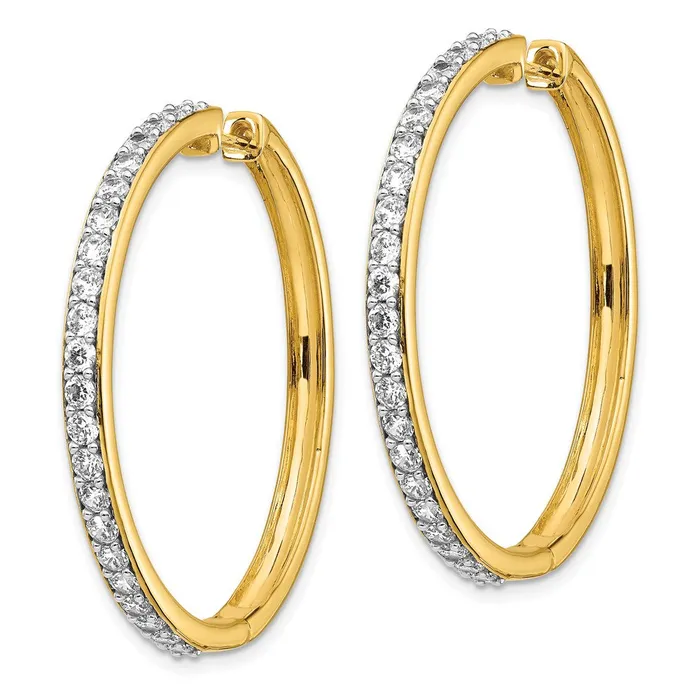 Earrings Goldia 14k Yellow Gold Real Diamond Hoop Earrings