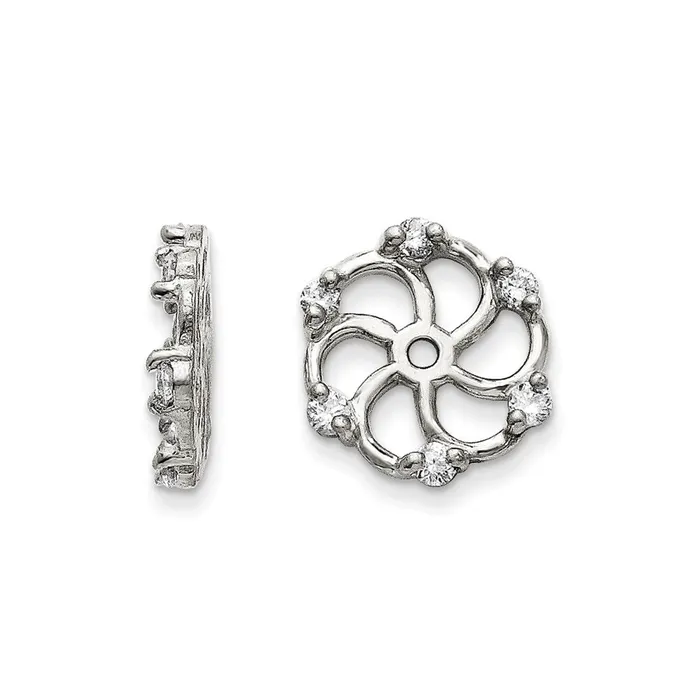 Earrings goldiaca 14k White Gold AAA Diamond earring jacket