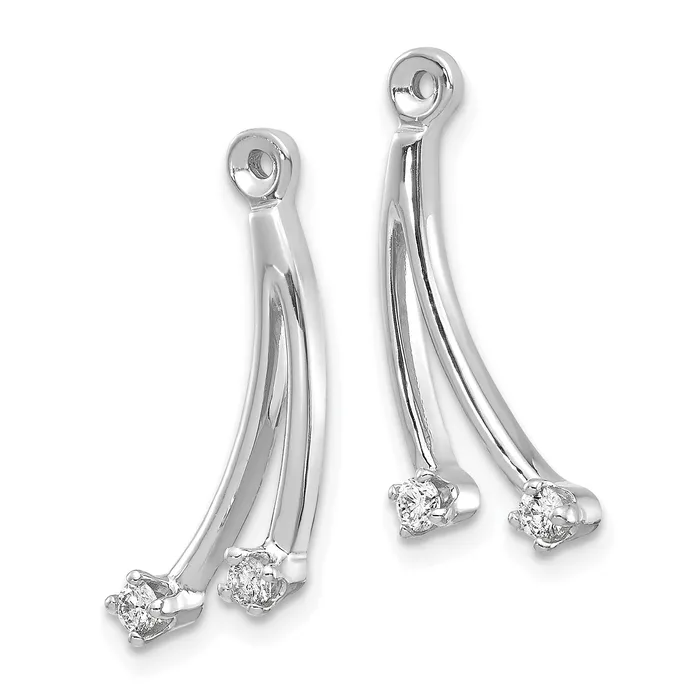 Earrings goldiaca 14k White Gold AAA Diamond earring jacket