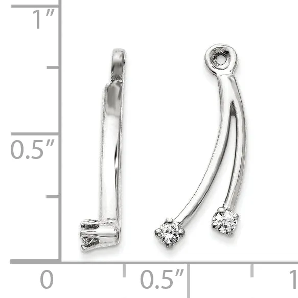 Earrings goldiaca 14k White Gold AAA Diamond earring jacket