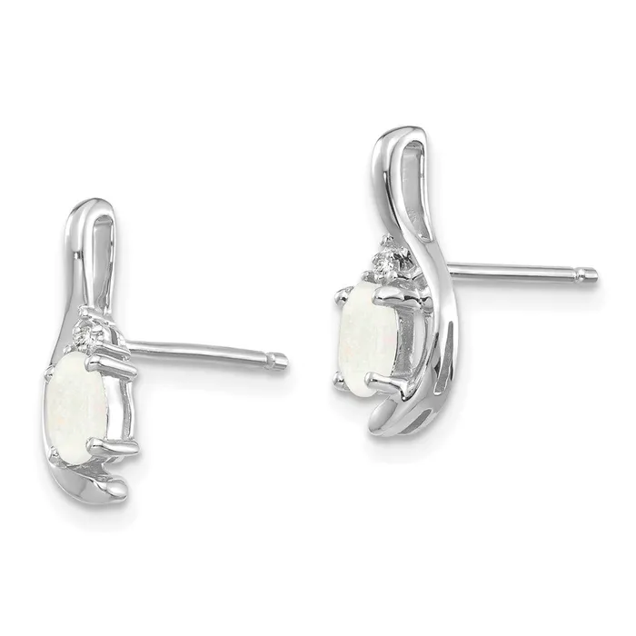 Earrings goldiaca 14k White Gold Opal Diamond Earring