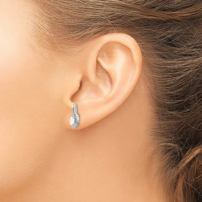 Earrings goldiaca 14k White Gold Opal Diamond Earring