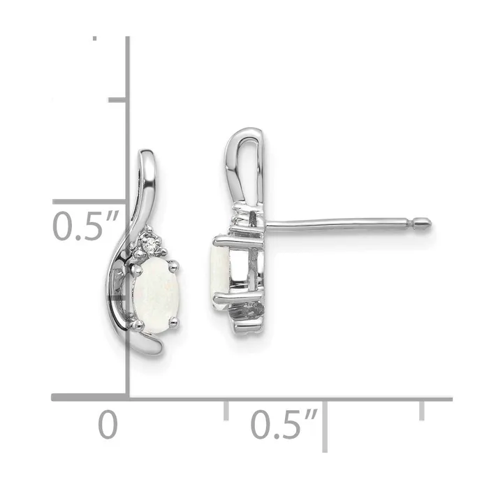 Earrings goldiaca 14k White Gold Opal Diamond Earring