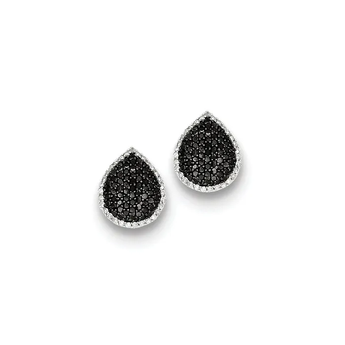 Earrings Goldia Sterling Silver Black and White Diamond Teardrop Post Earrings Earrings Goldia Sterling Silver Black and White Diamond Teardrop Post Earrings