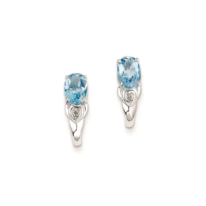 Earrings Goldia Sterling Silver Diamond and Blue Topaz Earrings