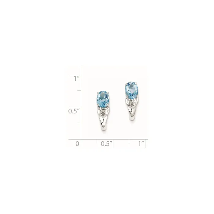 Earrings Goldia Sterling Silver Diamond and Blue Topaz Earrings