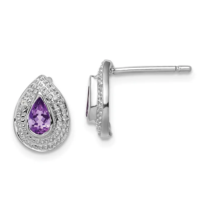 Earrings Goldia Sterling Silver Rhodium Amethyst u0026 Diamond Post Earrings Earrings Goldia Sterling Silver Rhodium Amethyst u0026 Diamond Post Earrings