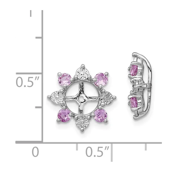 Earrings Goldia Sterling Silver Rhodium Diamond u0026 Created Pink Sapphire Earring Jacket