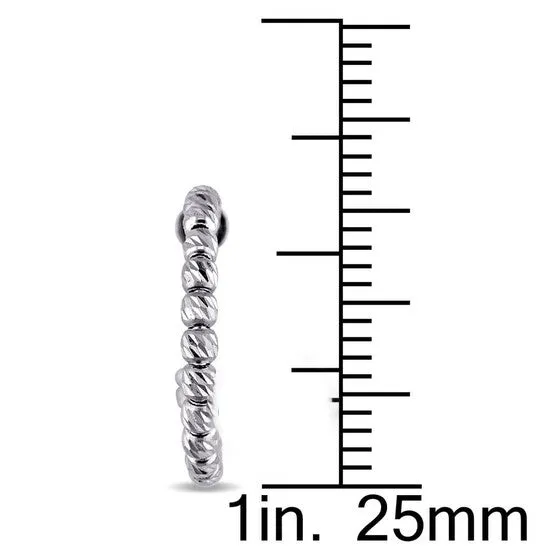 Earrings JMS always Original AMOUR Diamond Cut Beaded Fancy Hoop Earrings In 18k White Gold Earrings JMS always Original AMOUR Diamond Cut Beaded Fancy Hoop Earrings In 18k White Gold