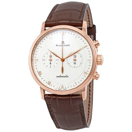 Earrings JMS always Original Blancpain Villeret 18kt Rose Gold Chronograph Automatic Silver Dial Mens Watch 4082364255