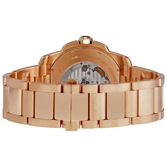 Earrings JMS always Original Cartier Calibre de Cartier Silver Dial 18K Rose Gold Automatic Mens Watch W7100018