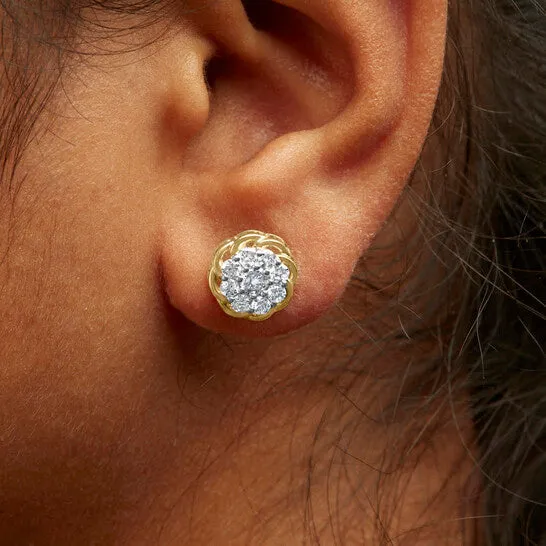 Earrings JMS always Original Haus of Brilliance 10K Yellow Gold Plated 925 Sterling Silver 12 Cttw Diamond Cluster Stud Earrings JK Color I2I3 Clarity Earrings JMS always Original Haus of Brilliance 10K Yellow Gold Plated 925 Sterling Silver 12 Cttw Diamond Cluster Stud Earrings JK Color I2I3 Clarity
