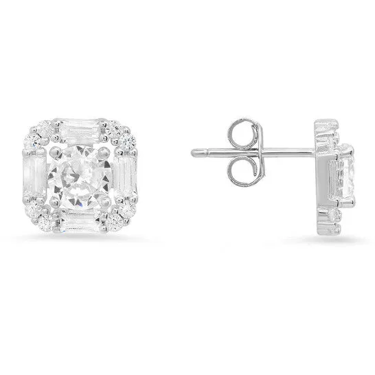 Earrings JMS always Original Kylie Harper Sterling Silver Cubic Zirconia CZ Halo Stud Earrings Earrings JMS always Original Kylie Harper Sterling Silver Cubic Zirconia CZ Halo Stud Earrings