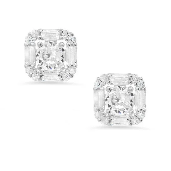 Earrings JMS always Original Kylie Harper Sterling Silver Cubic Zirconia CZ Halo Stud Earrings Earrings JMS always Original Kylie Harper Sterling Silver Cubic Zirconia CZ Halo Stud Earrings