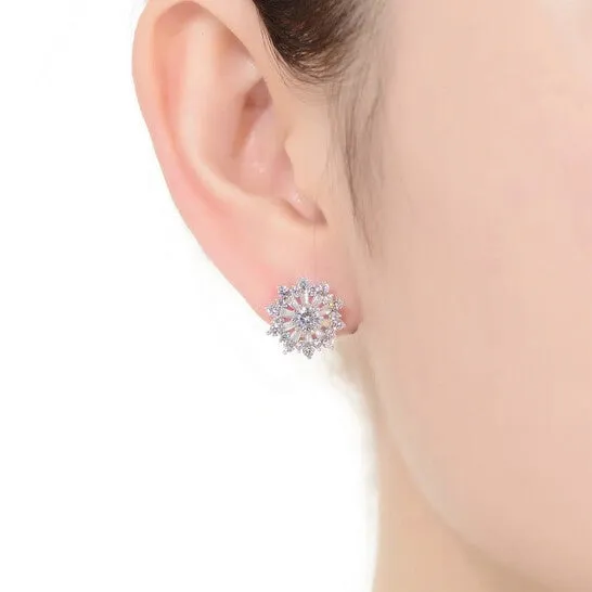 Earrings JMS always Original Megan Walford Sterling Silver Round and Baguette Cubic Zirconia Wreath Stud Earrings Earrings JMS always Original Megan Walford Sterling Silver Round and Baguette Cubic Zirconia Wreath Stud Earrings