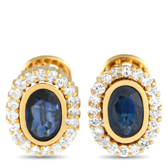Earrings JMS always Original PreOwned LB Exclusive 18K Yellow Gold 050ct Diamond and Sapphire Earrings