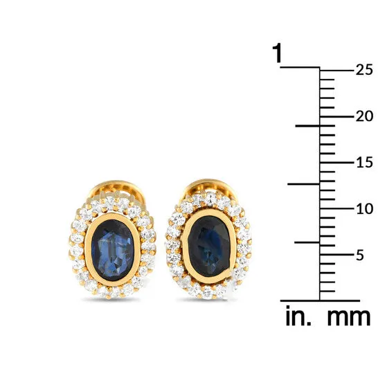 Earrings JMS always Original PreOwned LB Exclusive 18K Yellow Gold 050ct Diamond and Sapphire Earrings