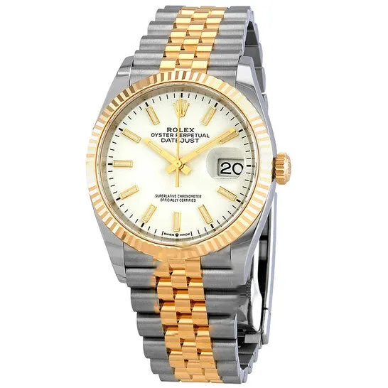 Earrings JMS always Original Rolex Datejust 36 White Dial Mens Steel and 18kt Yellow Gold Jubilee 126233WSJ