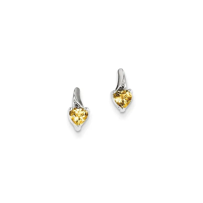 Earrings Sterling Silver Whiskey Quartz Diamond Earrings Goldia