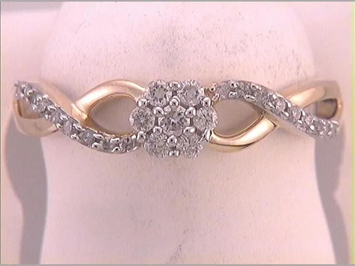 gndatlanta 10k Yellow Gold Round Diamond Cluster Ring 14 Cttw Rings