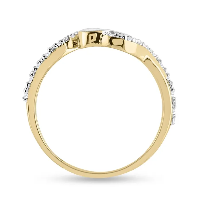 gndatlanta 10k Yellow Gold Round Diamond Heart Ring 120 Cttw Rings