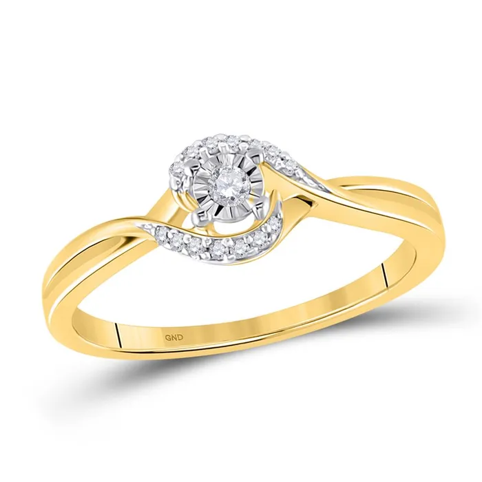 gndatlanta 10kt Yellow Gold Round Diamond Solitaire Promise Ring 110 Cttw Rings gndatlanta 10kt Yellow Gold Round Diamond Solitaire Promise Ring 110 Cttw Rings