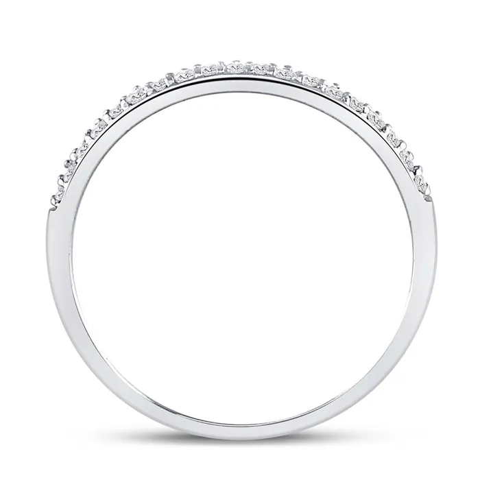 gndatlanta 14k White Gold Round Diamond Slender Scalloped Stackable Band Ring 16 Cttw Rings