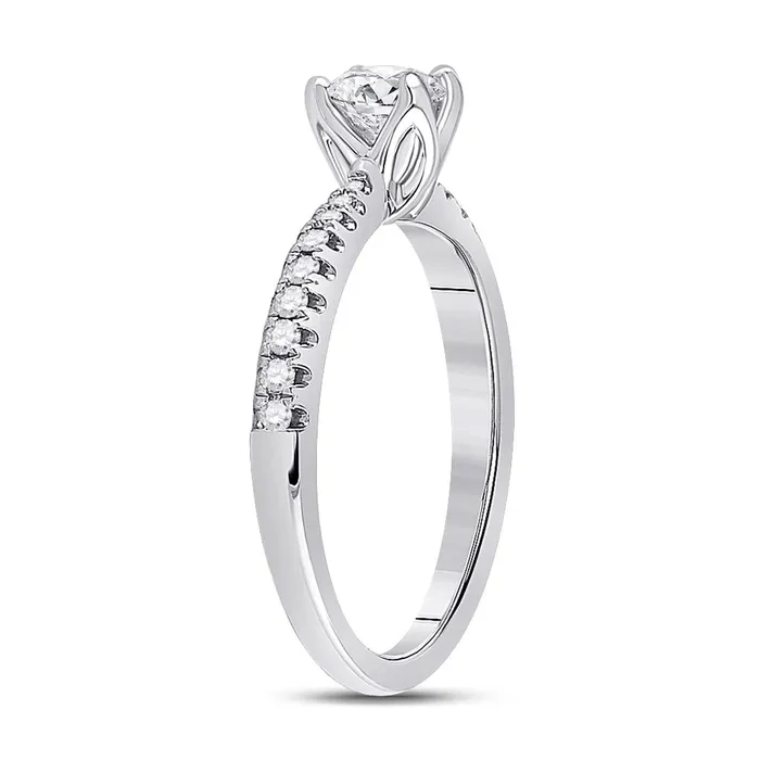 gndatlanta 14k White Gold Round Diamond Solitaire Bridal Engagement Ring 34 Cttw Certified Rings