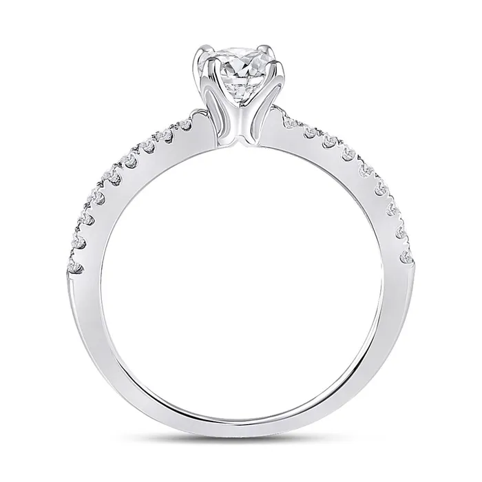 gndatlanta 14k White Gold Round Diamond Solitaire Bridal Engagement Ring 34 Cttw Certified Rings