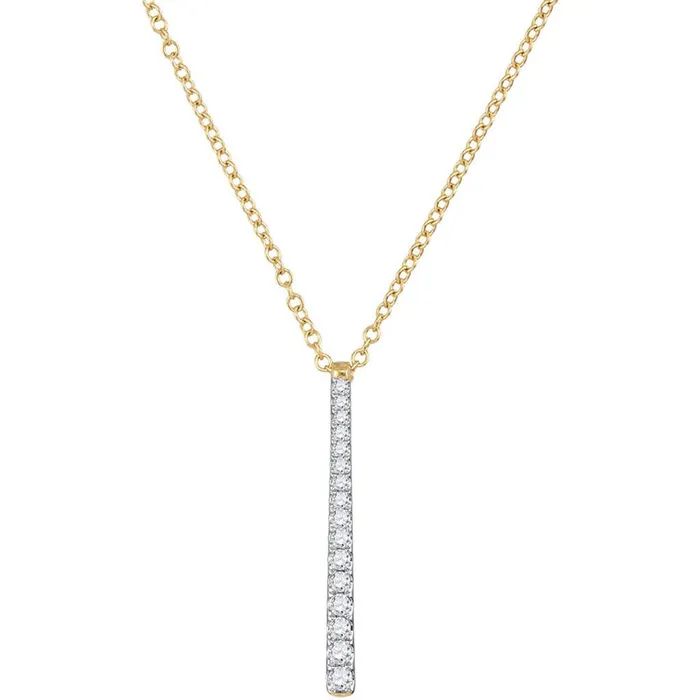 gndatlanta Earrings 10k Yellow Gold Round Diamond Stick Drop Fashion Pendant 15 Cttw gndatlanta Earrings 10k Yellow Gold Round Diamond Stick Drop Fashion Pendant 15 Cttw