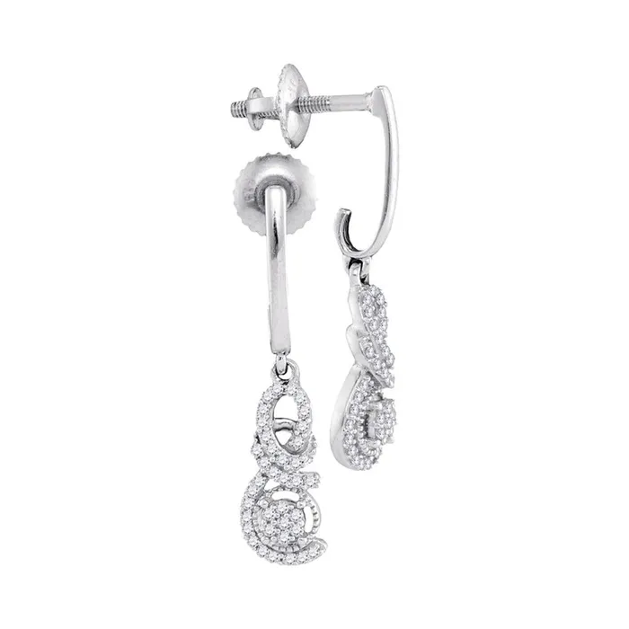 gndatlanta Earrings 14k White Gold Round Diamond Dangle Earrings 15 Cttw gndatlanta Earrings 14k White Gold Round Diamond Dangle Earrings 15 Cttw