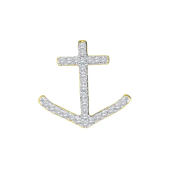 gndatlanta Necklaces 14k White Gold Round Diamond Anchor Nautical Pendant 14 Cttw gndatlanta Necklaces 14k White Gold Round Diamond Anchor Nautical Pendant 14 Cttw