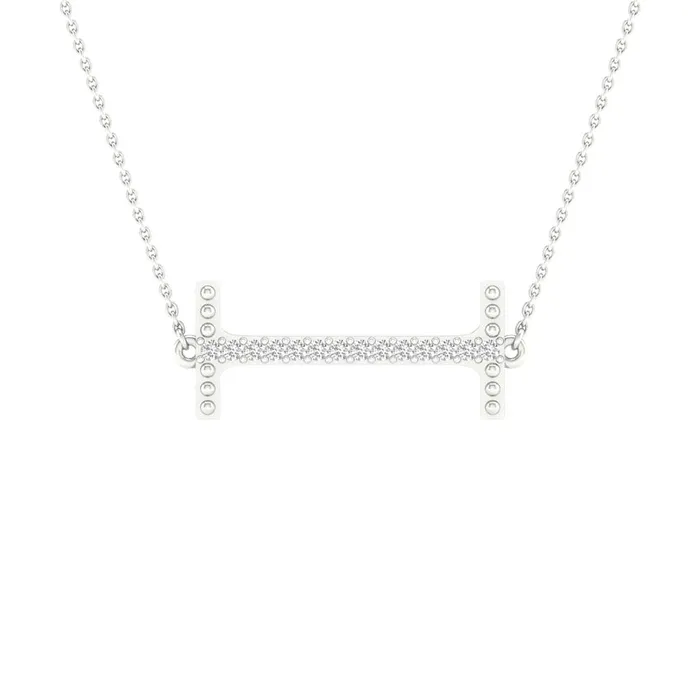 gndatlanta Necklaces 14k White Gold Round Diamond Initial I Letter Necklace 120 Cttw