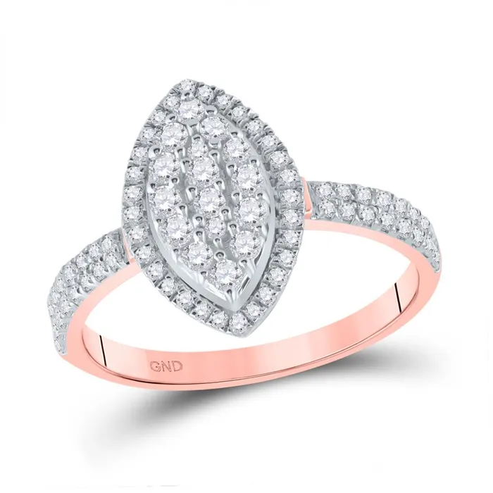 gndatlanta Rings 10k Rose Gold Round Diamond Marquiseshape Cluster Ring 58 Cttw gndatlanta Rings 10k Rose Gold Round Diamond Marquiseshape Cluster Ring 58 Cttw
