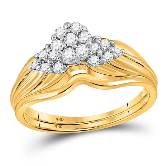 gndatlanta Rings 10k Yellow Gold Diamond Bridal Wedding Ring Set 13 Cttw gndatlanta Rings 10k Yellow Gold Diamond Bridal Wedding Ring Set 13 Cttw