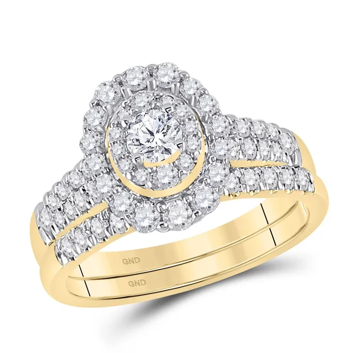 gndatlanta Rings 10k Yellow Gold Round Diamond Bridal Wedding Ring Set 1 Cttw Certified gndatlanta Rings 10k Yellow Gold Round Diamond Bridal Wedding Ring Set 1 Cttw Certified