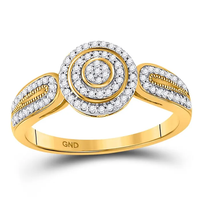 gndatlanta Rings 10k Yellow Gold Round Diamond Cluster Bridal Engagement Ring 15 Cttw gndatlanta Rings 10k Yellow Gold Round Diamond Cluster Bridal Engagement Ring 15 Cttw