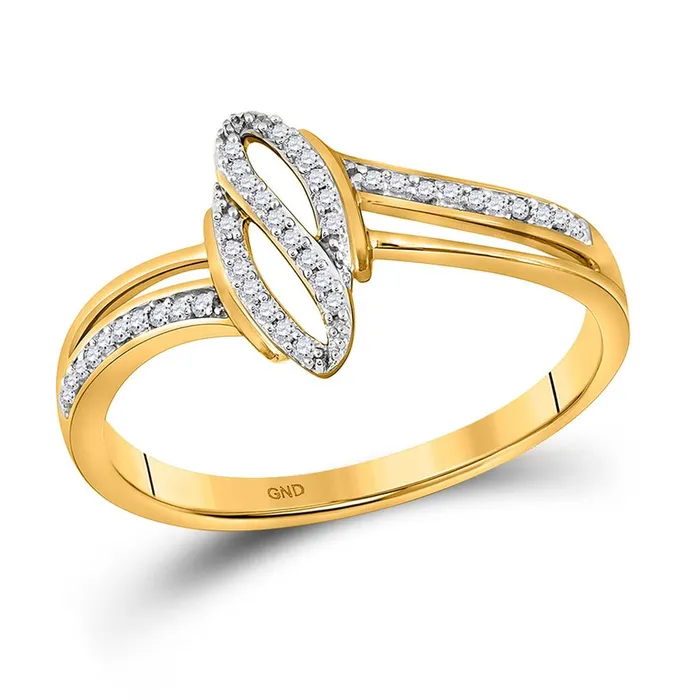gndatlanta Rings 10k Yellow Gold Round Diamond Fashion Ring 112 Cttw